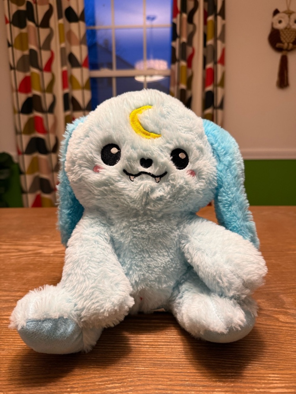 Ploofs Cute N Creepy Emo Eclipse Moon Gothic Stuffed Plush Blue Bunny 10"